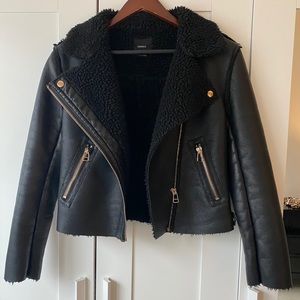 Forever 21 shearling, faux leather jacket